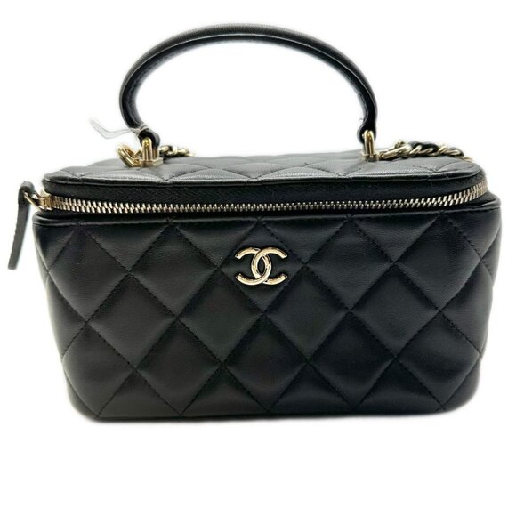 Chanel Classic Top Handle Vanity Case Microchipped Black - Picture 1 of 7